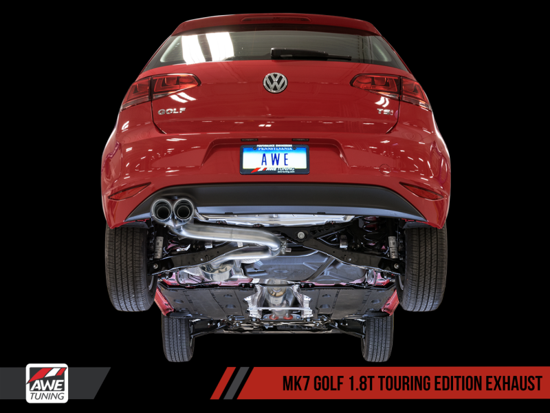 AWE Tuning VW MK7 Golf 1.8T Touring Edition Exhaust w/Diamond Black Tips (90mm) - AWE Tuning - 3015-23044