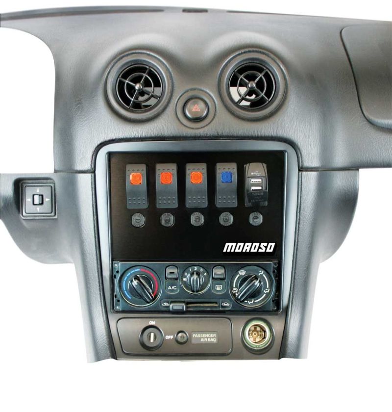Moroso 99-04 Mazda Miata NB Radio Pocket Block Off Plate With Switches - Moroso - 74315
