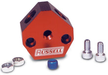 Load image into Gallery viewer, BILLET FUEL BLOCK 1/2in. INLET 3/8in. OUTLET - Russell - 650360