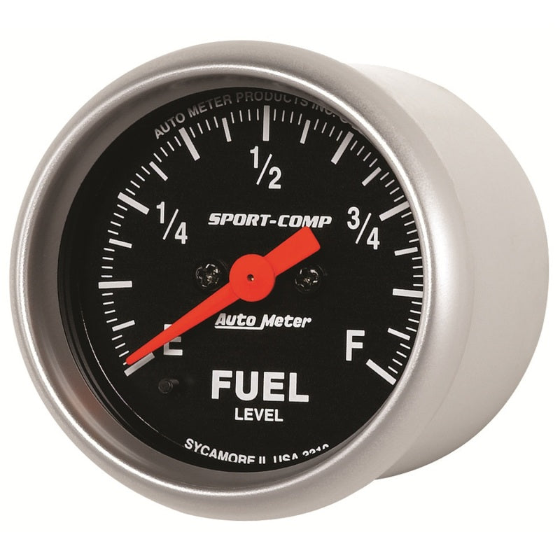 GAUGE; FUEL LEVEL; 2 1/16in.; 0-280O PROGRAMMABLE; SPORT-COMP - AutoMeter - 3310