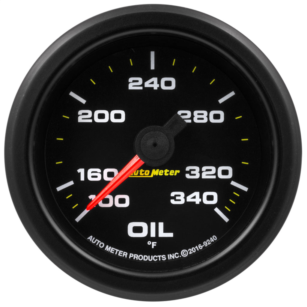 GAUGE; OIL TEMP; 2 1/16in.; 340deg.F; STEPPER MOTOR W/PEAK/WRN; EXTREME ENVIRONM - AutoMeter - 9240