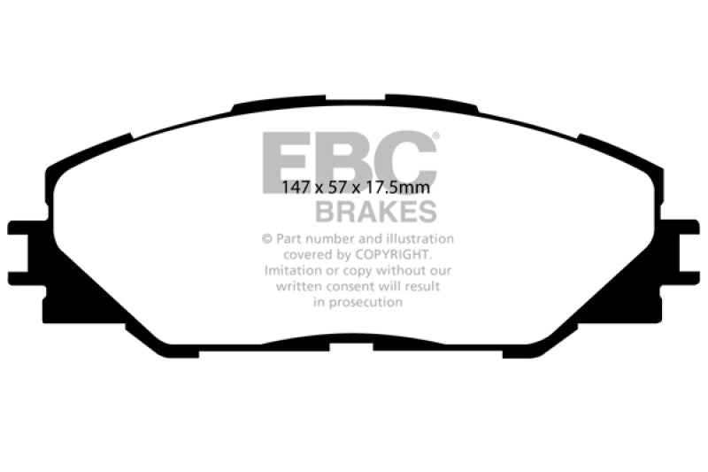 Yellowstuff Street And Track Brake Pads; FMSI Front Pad Design-D1211; 2009-2010 Pontiac Vibe - EBC - DP41792R