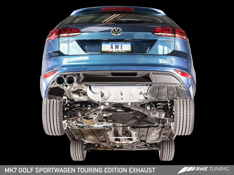 AWE Tuning VW MK7 Golf SportWagen Track Edition Exhaust w/Diamond Black Tips (90mm) - AWE Tuning - 3020-23020