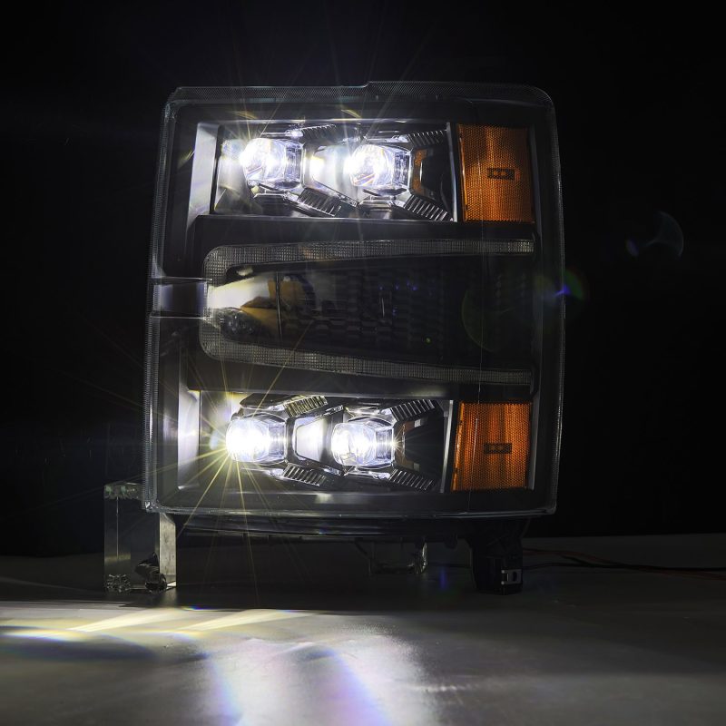 LED Projector Headlights in Black 2014-2015 Chevrolet Silverado 1500 - AlphaRex - 880239
