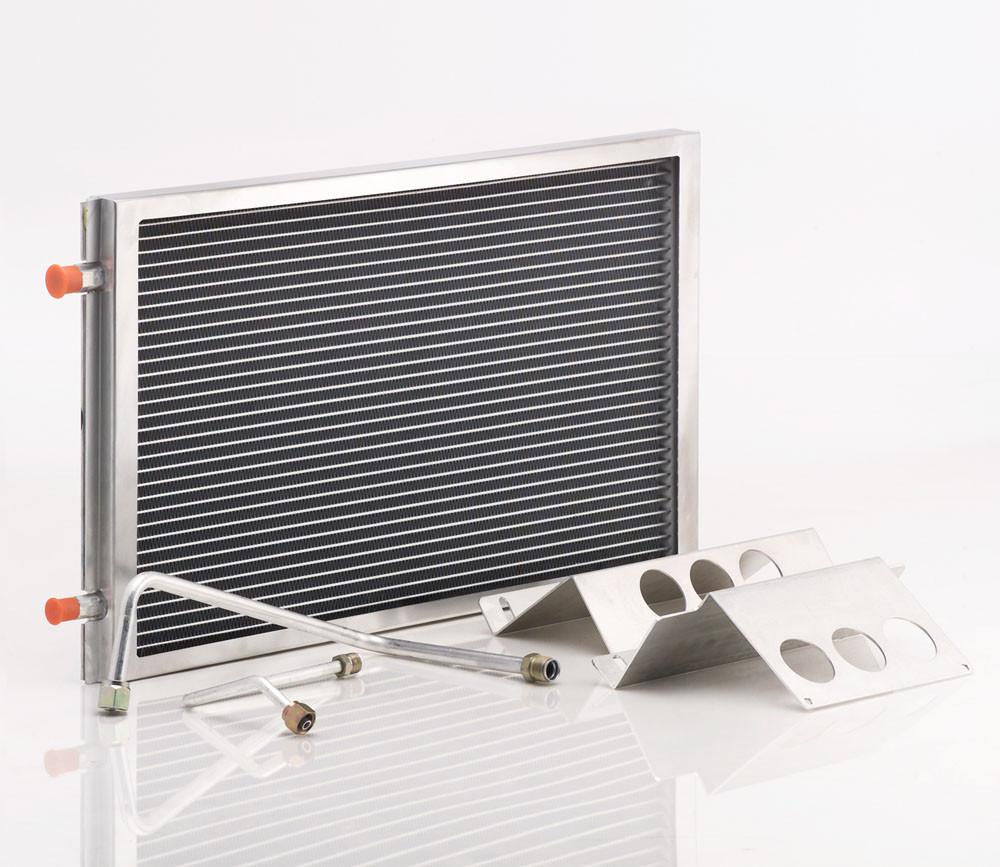 A/C Module w/Large Condenser 55-57 GM w/Crossflow Radiator Natural Finish Be Cool Radiator - Be Cool - 96002