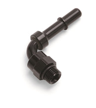Load image into Gallery viewer, 6 ORB Male 90 Deg to 3/8 SAE Quick Disconnect Male Adapter Black Anodized - Russell - 644053