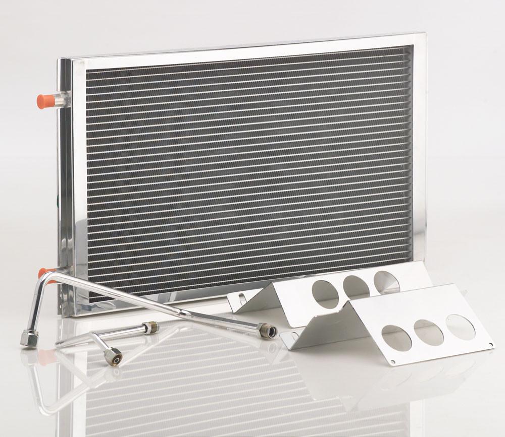 A/C Module w/Large Condenser 55-57 GM w/Crossflow Radiator Polished Finish Be Cool Radiator - Be Cool - 97002