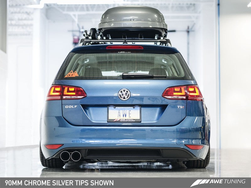AWE Tuning VW MK7 Golf SportWagen Track Edition Exhaust w/Chrome Silver Tips (90mm) - AWE Tuning - 3020-22016