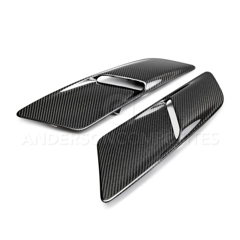 Type-OE carbon fiber hood vents for 2015-2017 Ford Mustang GT - Anderson Composites - AC-HV15FDMUGT-OE