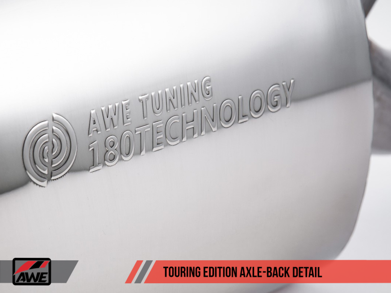 AWE Tuning BMW F3X 28i / 30i Touring Edition Axle-Back Exhaust Single Side - 80mm Silver Tips - AWE Tuning - 3010-22022