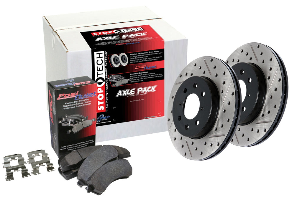 StopTech Street Axle Pack; Drilled and Slotted; 4 Wheel Brake Kit 2013-2019 Ford Explorer - StopTech - 935.65021