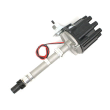 Load image into Gallery viewer, FLAME-THROWER &quot;STOCK-LOOK&quot; CAST DISTRIBUTOR WITH ORIGINAL IGNITOR ELECTRONICS FOR CHEVY SB/BB ENGINES. VACUUM ADVANCE WITH BLACK FEMALE STYLE CAP. - Pertronix - D104600