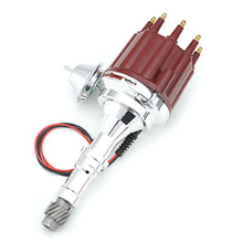 Load image into Gallery viewer, FLAME-THROWER BILLET DISTRIBUTOR WITH IGNITOR II ELECTRONICS FOR BUICK 400-455 ENGINES. VACUUM ADVANCE WITH RED MALE STYLE CAP. - Pertronix - D150711