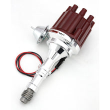 Load image into Gallery viewer, FLAME-THROWER BILLET DISTRIBUTOR WITH IGNITOR II ELECTRONICS FOR BUICK 215-350 ENGINES. VACUUM ADVANCE WITH RED FEMALE STYLE CAP. - Pertronix - D151701