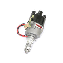Load image into Gallery viewer, FLAME-THROWER &quot;STOCK-LOOK&quot; DISTRIBUTOR FEATURING ORIGINAL IGNITOR ELECTRONICS FOR BRITISH A+ 4-CYLINDER ENGINES. REPLACES LUCAS 45D DISTRIBUTORS. 12-VOLT NEGATIVE EARTH, NON VACUUM ADVANCE, &amp; TOP EXIT CAP. - Pertronix - D174128