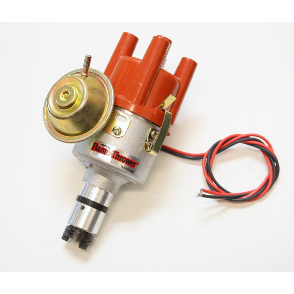 FLAME-THROWER "STOCK LOOK" BOSCH STYLE DISTRIBUTOR FEATURING ORIGINAL IGNITOR ELECTRONICS. 12-VOLT NEGATIVE GROUND WITH VACUUM ADVANCE. - Pertronix - D186504