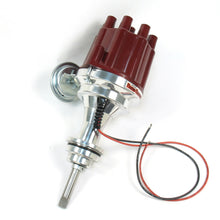 Load image into Gallery viewer, FLAME-THROWER BILLET DISTRIBUTOR WITH IGNITOR III ELECTRONICS FOR MOPAR 383-400 ENGINES. VACUUM ADVANCE WITH RED FEMALE STYLE CAP. - Pertronix - D7142701