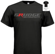 Load image into Gallery viewer, Grudge Motorsports T-Shirt &quot;Scat Girl&quot; Vertical Back - Grey On Black