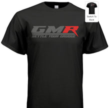 Load image into Gallery viewer, Grudge Motorsports T-Shirt &quot;GMR Racing Scrabble&quot; Back - Grey On Black