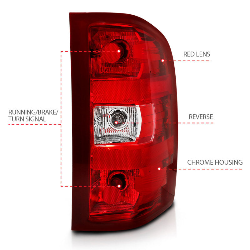 Tail Light Assembly; Red/Clear Lens; OE Replacement; 2008-2013