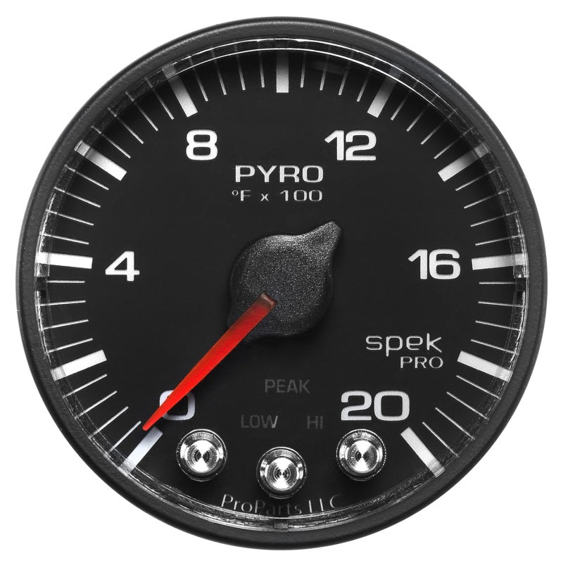 GAUGE; PYRO. (EGT); 2 1/16in.; 2000deg.F; STEPPER MOTOR W/PEAK/WARN; BLK/BLK; SP - AutoMeter - P310328