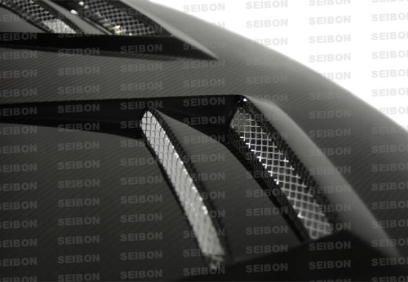 DV-style carbon fiber hood for 2008-2009 Mitsubishi Lancer - Seibon Carbon - HD0809MITLAN-DV