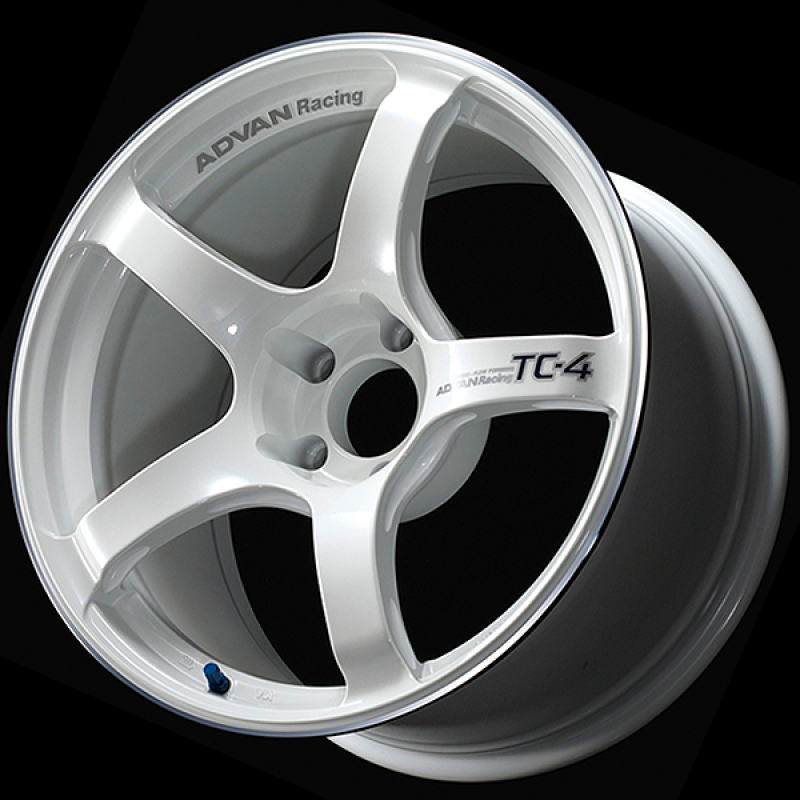 Advan TC4 18x9 +25mm 5-112 Racing White Metallic and Ring Wheel - Advan - YAD8I25MWMR
