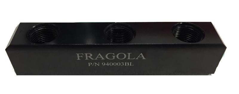 Fragola -10AN Female Three Port Fuel Pressure Log - Fragola - 940003-BL