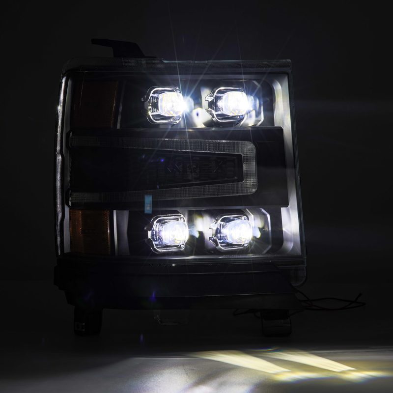 LED Projector Headlights in Black 2016-2018 Chevrolet Silverado 1500 - AlphaRex - 880237