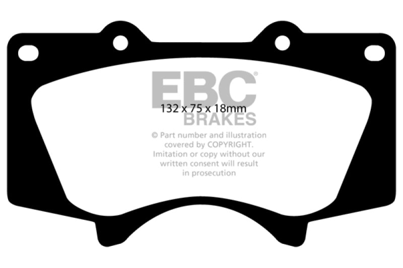 Truck/SUV Extra Duty Brake Pads; 2010-2018 Lexus GX460 - EBC - ED91657