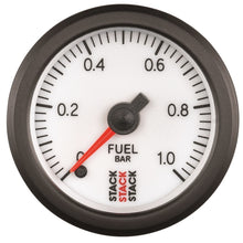 Load image into Gallery viewer, Autometer Stack 52mm 0-1 Bar M10 Male Pro Stepper Motor Fuel Pressure Gauge - White - AutoMeter - ST3353