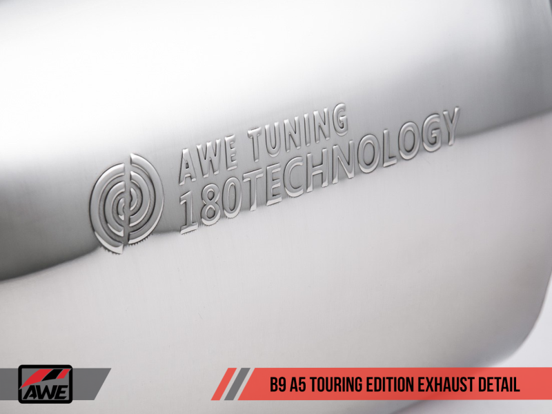 AWE Tuning Audi B9 A5 Touring Edition Exhaust Dual Outlet - Chrome Silver Tips (Includes DP) - AWE Tuning - 3015-32090