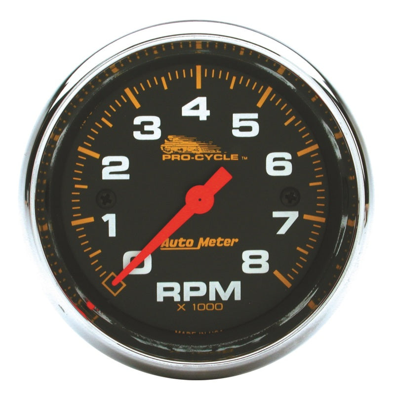 GAUGE; TACH; 2 5/8in.; 8K RPM; 2/4 CYLINDER; BLACK; PRO-CYCLE - AutoMeter - 19304