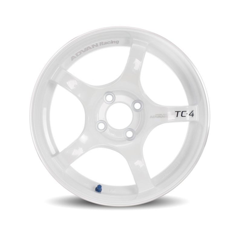 Advan TC4 18x10 +25 5-114.3 Racing White and Ring Wheel - Advan - YAD8K25EWMR