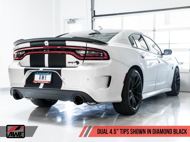 AWE Tuning 2015+ Dodge Charger 6.4L/6.2L Non-Resonated Touring Edition Exhaust - Diamond Blk Tips - AWE Tuning - 3020-33070