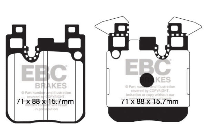 Redstuff Ceramic Low Dust Brake Pads; FMSI Rear Pad Design-D1656; 2014-2016 BMW 228i - EBC - DP32133C