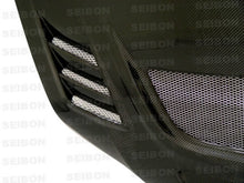 Load image into Gallery viewer, CW-style carbon fiber hood for 2003-2006 Mitsubishi Lancer EVO - Seibon Carbon - HD0305MITEVO8-CW