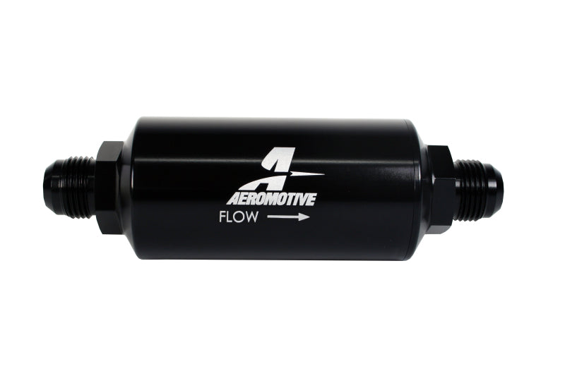 Aeromotive In-Line Filter - AN -10 size Male - 10 Micron Microglass Element - Bright-Dip Black - Aeromotive Fuel System - 12385