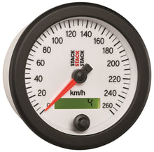Load image into Gallery viewer, Autometer Stack Instruments 88MM 0-260 KM/H Programmable Speedometer - White - AutoMeter - ST3852