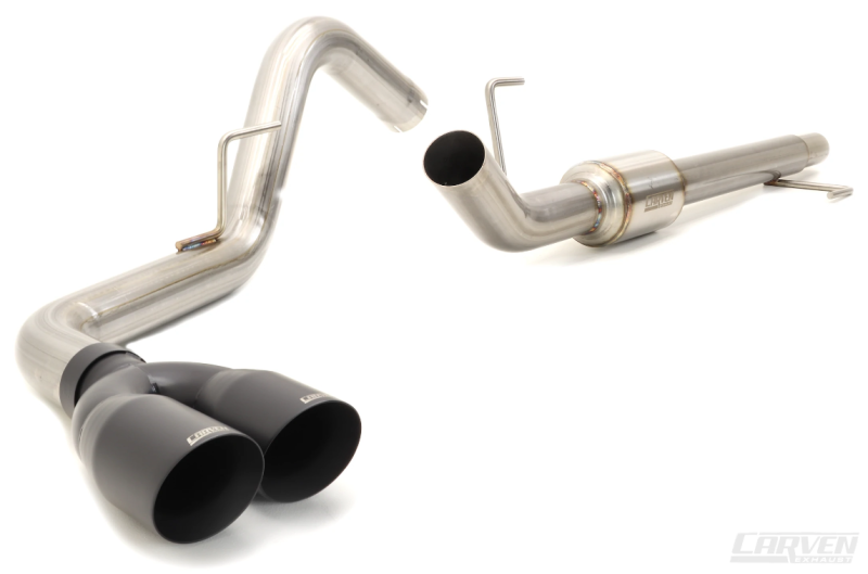 Carven 15-20 Ford F-150 5.0L Competitor Series Cat-Back w/R-Series Muf. & 4in. Dual Tip - Black - Carven Exhaust - CF1004