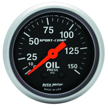 Load image into Gallery viewer, GAUGE; OIL PRESSURE; 2 1/16in.; 150PSI; MECHANICAL; SPORT-COMP - AutoMeter - 3323