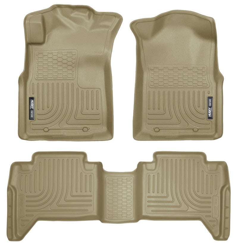 Weatherbeater - Front & 2nd Seat Floor Liners (Footwell Coverage) 2005-2015 Toyota Tacoma - Husky Liners - 98953