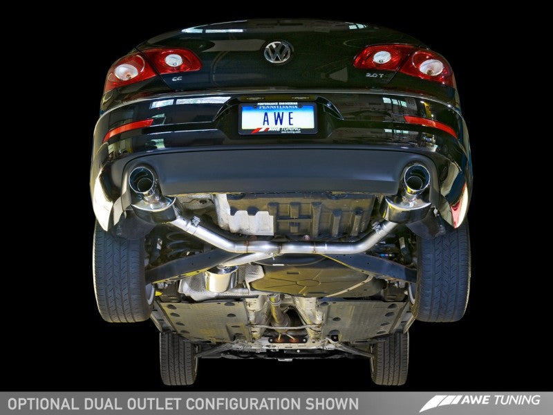 AWE Tuning VW CC Touring Edition Exhaust Dual Outlet - Diamond Black Tips - AWE Tuning - 3010-33022