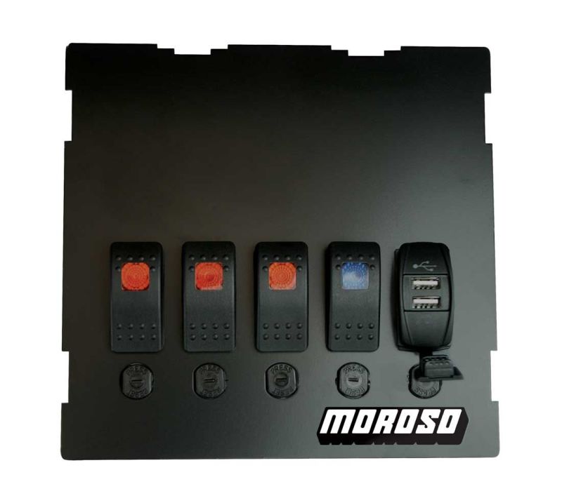 Moroso 99-04 Mazda Miata NB Radio/HVAC Pocket Block Off Plate With Switches - Moroso - 74317