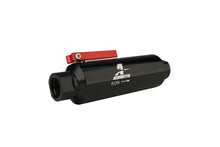 Load image into Gallery viewer, Aeromotive In-Line AN-10 Filter w/Shutoff Valve 100 Micron SS Element - Black Anodize Finish - Aeromotive Fuel System - 12331