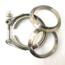 Load image into Gallery viewer, Ticon Industries 3.0in Titanium V-Band Clamp Assembly (2 Flanges/1 Clamp) - Ticon - 103-07610-0002