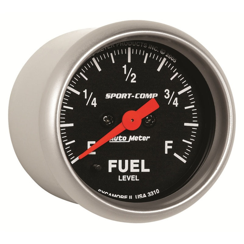 GAUGE; FUEL LEVEL; 2 1/16in.; 0-280O PROGRAMMABLE; SPORT-COMP - AutoMeter - 3310