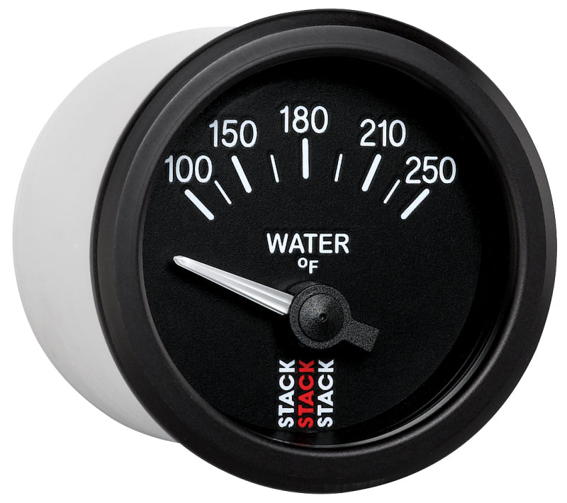 Autometer Stack 52mm 100-250 Deg F 1/8in NPTF Electric Water Temp Gauge - Black - AutoMeter - ST3208