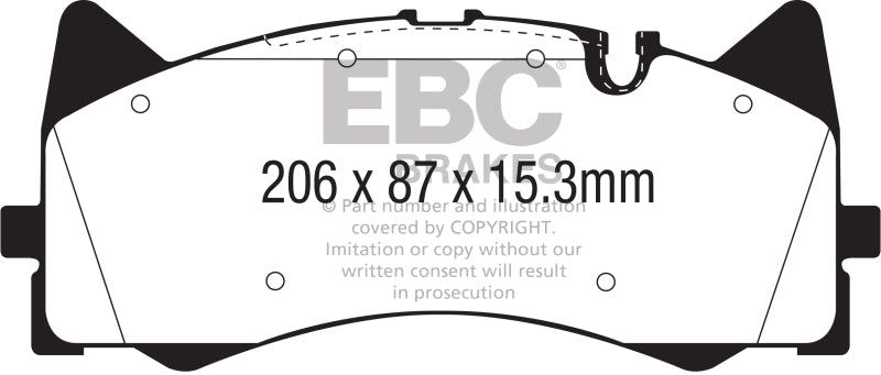 Redstuff Ceramic Low Dust Brake Pads; 2016-2018 Mercedes-Benz C63 AMG - EBC - DP32298C