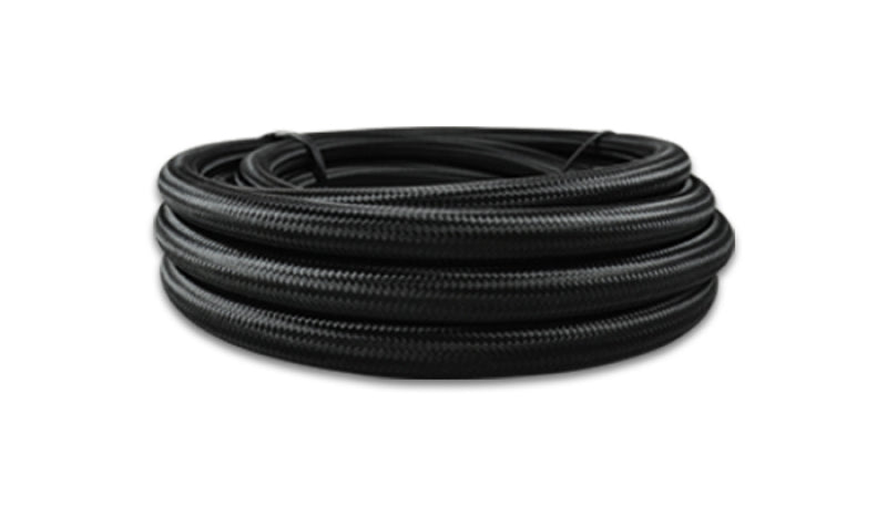 20ft Roll of Black Nylon Braided Flex Hose with PTFE Liner; AN Size: -4 - VIBRANT - 18974